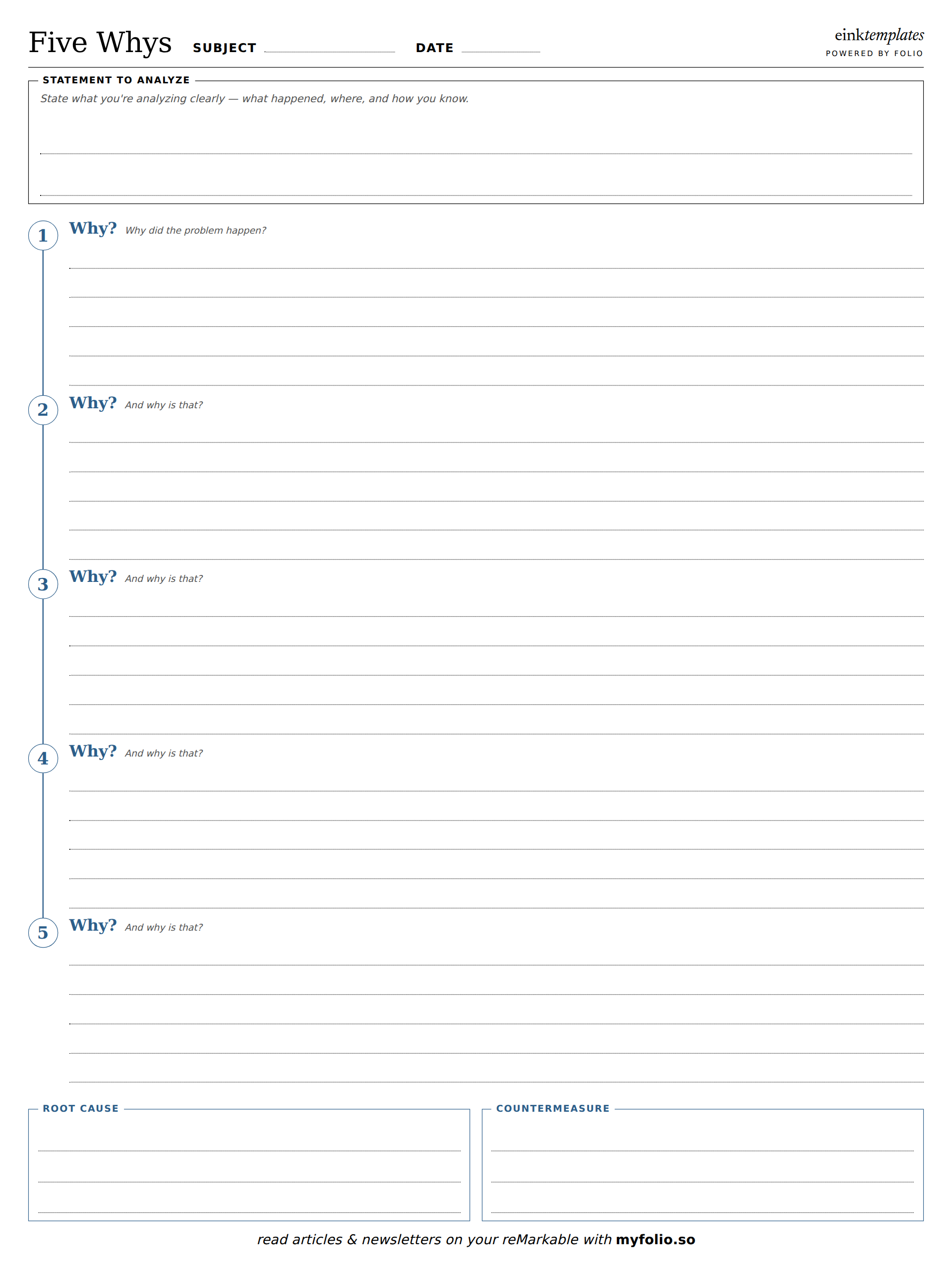 Five Whys template preview