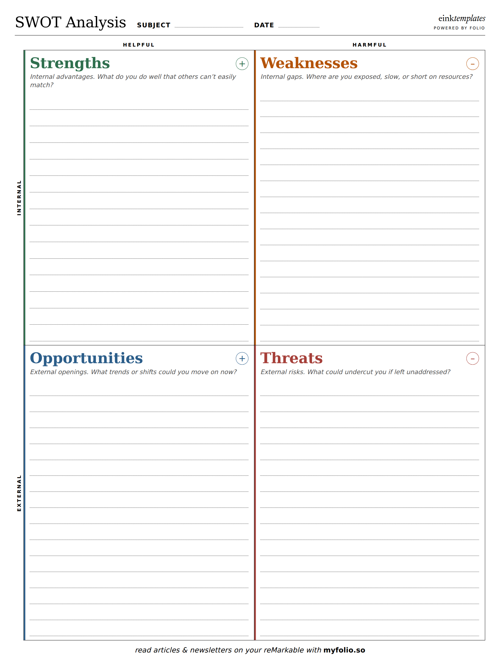 SWOT Analysis template preview